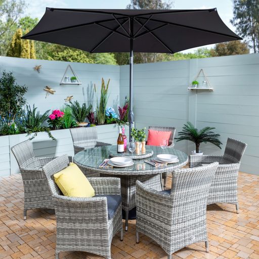 Westbury Seat Round Dining Set with Lazy Susan Ash Johnstown