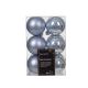 Plain Baubles 6cm x 12 Hazy Blue