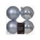 Plain Baubles 10cm x 4 Hazy Blue