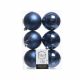 Plain Baubles 8cm x 6 Night Blue