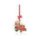 Tipperary Crystal Sparkle Santa Tractor Decoration