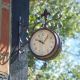 York Station Outdoor Wall Clock & Thermometer - Bronze