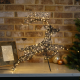 55cm Black Wire Leaping Stag with Branch Antlers with 210 Warm White LED Lights