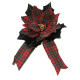 29cm Tartan Poinsettia Clip-On