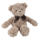 30cm Bear Plush Brown Check Bow
