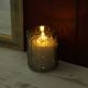 Alderbrook 12cm Crystal Glass Holder with Ivory Battery Operated Candle