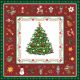 Napkin 33x33cm Christmas Evergreen Red (Pack of 20)