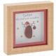 Pebble Glass Mini Plaque Christmas Reindeer 10x10cm