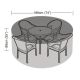 4-6 Seater Round Furniture Set Premium Cover - Black