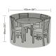 4 Seater Round Furniture Set Premium Cover - Black
