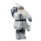 45cm Santa with White Coat & Silver Lantern
