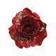 13cm Clip-On Pearl Rose - Christmas Red