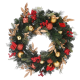71cm Green Wreath with Red/Gold Decorations