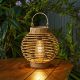 Terra Faux Rattan Solar Lantern - Natural