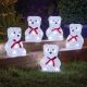 Battery Operated InLit LED Ice Polar Bears - Set of 5