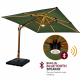 3.0m Seychelles Folie Square Cantilever Parasol with Lights & Bluetooth Speaker - Juniper