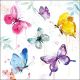 Napkin 33x33cm Butterfly Collection White (Pack of 20)