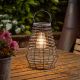 Maris Faux Rattan Solar Lantern - Slate