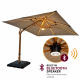3.0m Seychelles Square Cantilever Parasol with Lights & Bluetooth Speaker - Havana