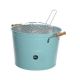 Steel Charcoal BBQ Bucket - Light Blue