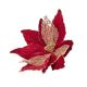 Brilliant Burgundy Clip-On Poinsettia 18cm - Style 1