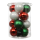8cm Christmas Red & Jolly Glass Bauble Mix - Pack of 16