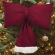 34cm Santa Padded Bow - Burgundy