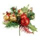 18cm Red & Gold Glitter Ball Christmas Pick