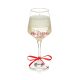 22cm Wine Glass Gel Candle with Red Star Glitter