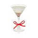 16cm Martini Glass Gel Candle with Red Star Glitter