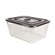 &Again Glass Rectangular Storage Container with Silicone Stopper 2500ml - Midnight