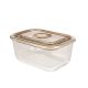 &Again Glass Rectangular Storage Container with Silicone Stopper 450ml - Putty