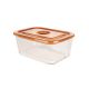 &Again Glass Rectangular Storage Container with Silicone Stopper 750ml - Rust