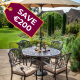 Amalfi 4 Seat Round Dining Set - Bronze
