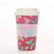 Eco Chic Bamboo Reusable Coffee Cup - Fuschia Butterfly