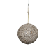 8cm Champagne Gold Glitter Bauble