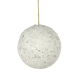 12cm White Glitter Bauble