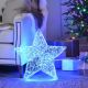 50cm Silver Shimmer Star with 600 Blue Twinkling Micro LED Lights