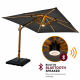 3.0m Seychelles Square Cantilever Parasol with Lights & Bluetooth Speaker - Dark Grey