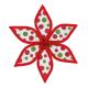 22cm Red & Green Glitter Spot Poinsettia Clip On