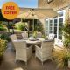 Heritage Tuscan 6 Seat Round Dining Set with Lazy Susan - Beech (with Free Cover)