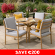 Sahara 4 Seat Round Dining Set - Larch/Moon