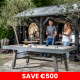 Crucible Multi Purpose Dining & Games Set - Nickel/Smoke