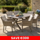 Arley 6 Seat Rectangular Dining Set - Latte/Biscotti