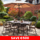 Amalfi 8 Seat Rectangular Dining Set - Bronze