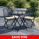 Classic Square Folding Bistro Set - Bronze