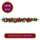 1.8m Red Poinsettia Garland with Gold Baubles