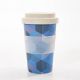 Eco Chic Bamboo Reusable Coffee Cup - Blue Geo Print
