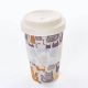 Eco Chic Bamboo Reusable Coffee Cup - Grey Funky Cat