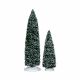 Lemax Snowy Juniper Tree, Large & Medium - Set of 2